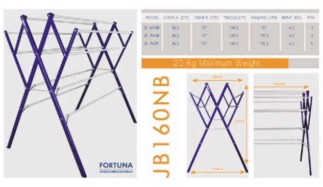 JEMURAN & PINTU FORTUNA JEMURAN FORTUNA BAWAH <br>JB 160 NB (Pipa 11) 1 jemuran_bawah_160