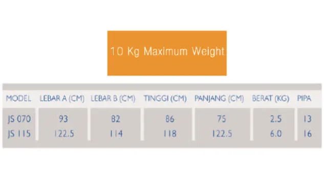 JEMURAN & PINTU FORTUNA JEMURAN FORTUNA STANDING<br>JS 070 2 jemuran_standing_spek